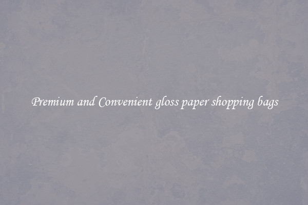 Premium and Convenient gloss paper shopping bags