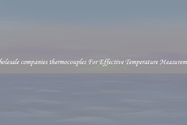 Wholesale companies thermocouples For Effective Temperature Measurement