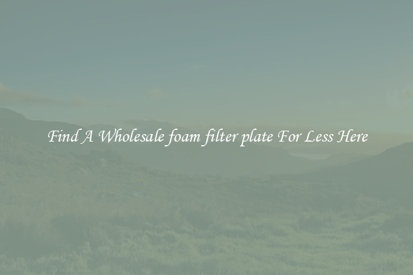 Find A Wholesale foam filter plate For Less Here
