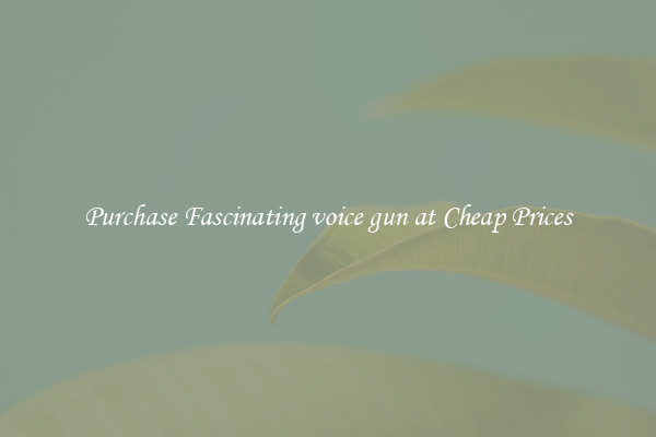 Purchase Fascinating voice gun at Cheap Prices