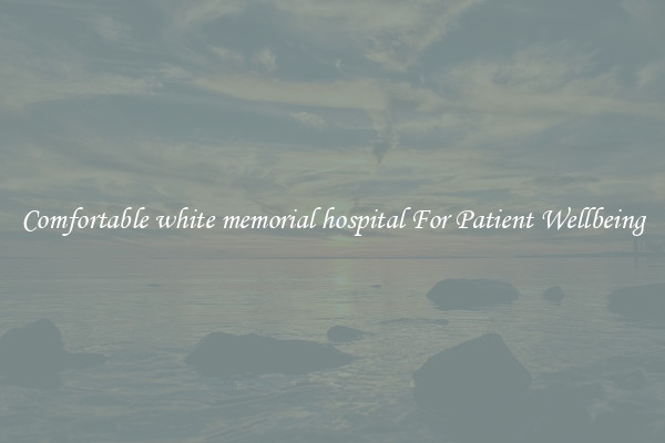 Comfortable white memorial hospital For Patient Wellbeing