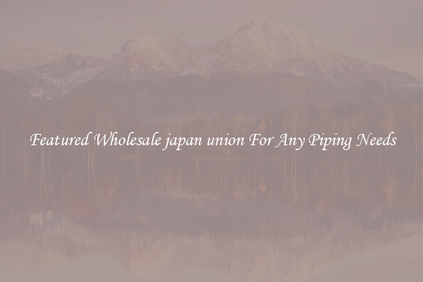 Featured Wholesale japan union For Any Piping Needs