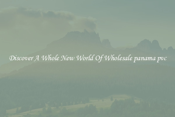 Discover A Whole New World Of Wholesale panama pvc
